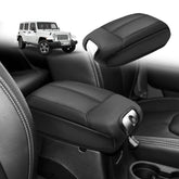 Muslogy center console armrest cover fitted to Jeep Wrangler for comfort