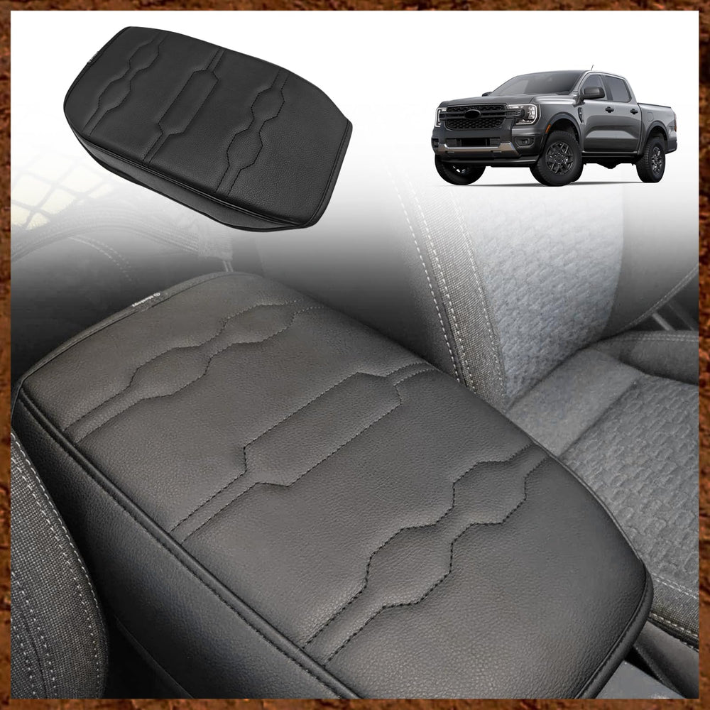 Muslogy center-console cover; precise fit for Ford Ranger 2024–2026.