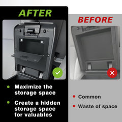 Muslogy center console hidden organizer ABS material ensures durability