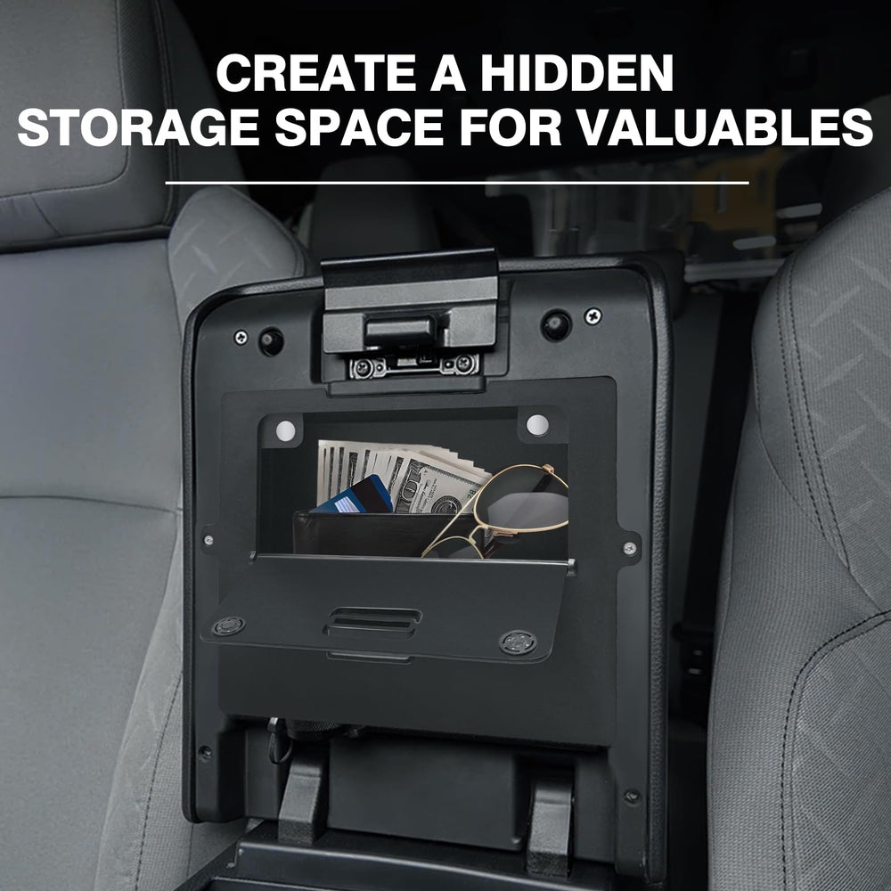 Muslogy center console hidden organizer magnetic lid enables quick access