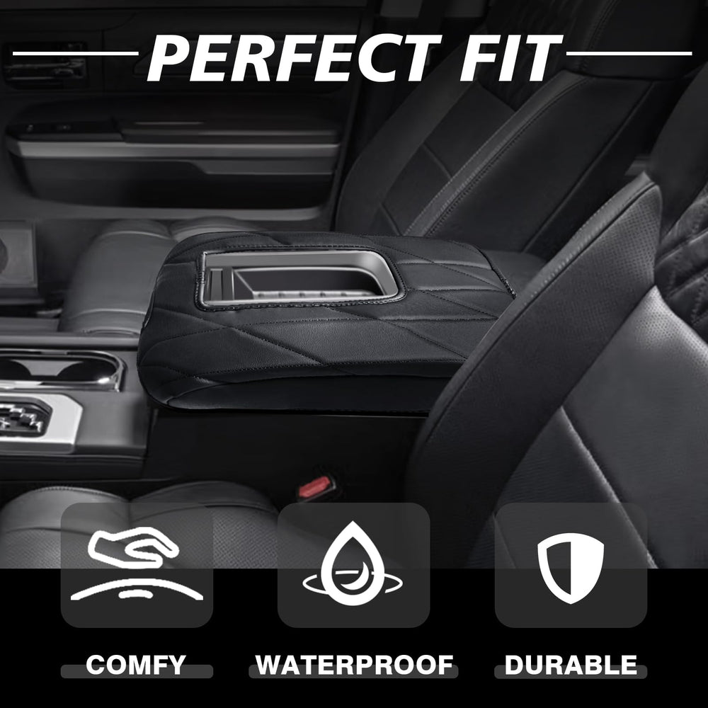 Muslogy center console lid cushion for bucket seats, quick tool-free installation