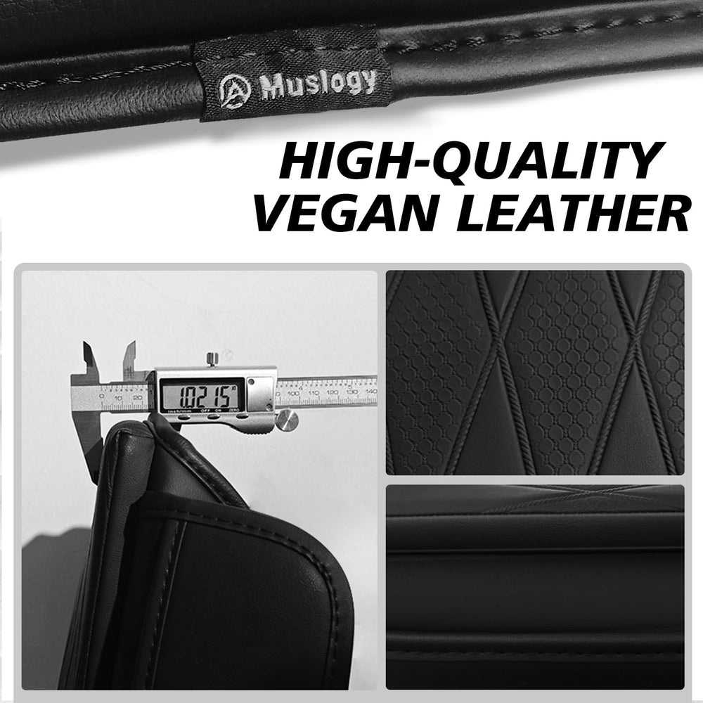 Muslogy diamond-pattern stitching enhances grip and style on armrest.