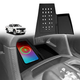 Muslogy Ford Ranger center console mat fits snugly and keeps charging area organized.