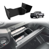 Muslogy glove box dividers provide a perfect Frontier fit, keeping items neatly organized during daily drives.