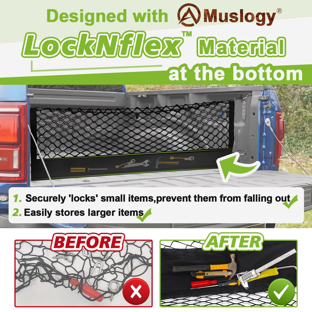 Muslogy LockNflex material securely locks small items in place.