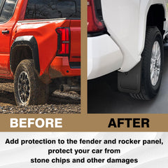 Muslogy Tacoma mud flaps installation guide for no-drill mounting