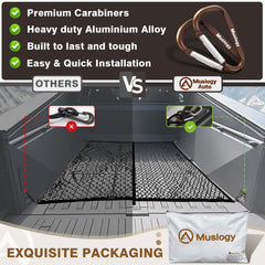 Muslogy Truck Bed Cargo Net stretchable design keeps groceries upright and organized