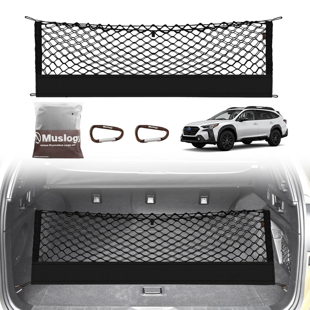 Muslogy truck bed cargo net in Outback fit close-up showing secure anchors.
