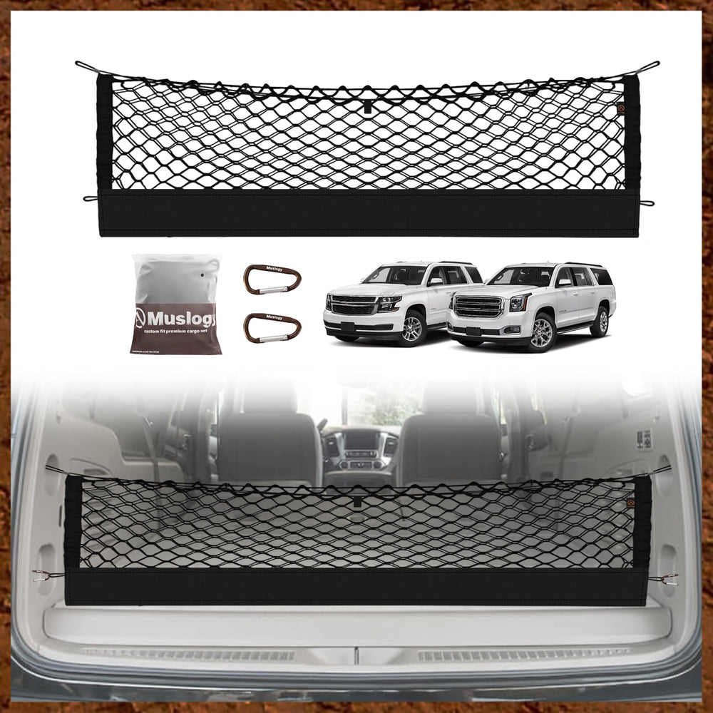 Muslogy trunk cargo net fits Suburban, keeps cargo secure and organized.