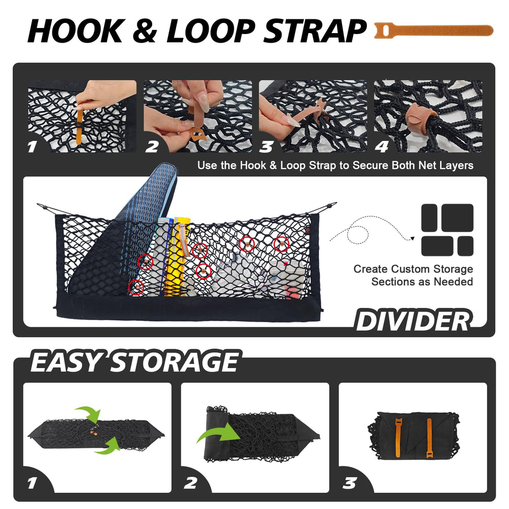 Muslogy cargo net stretches to fit irregular luggage.