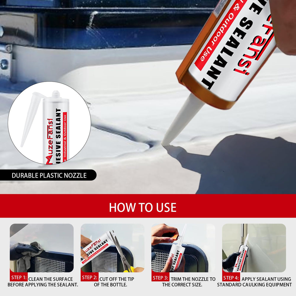 MuzeFansi RV sealant drying to touch in about 30 minutes