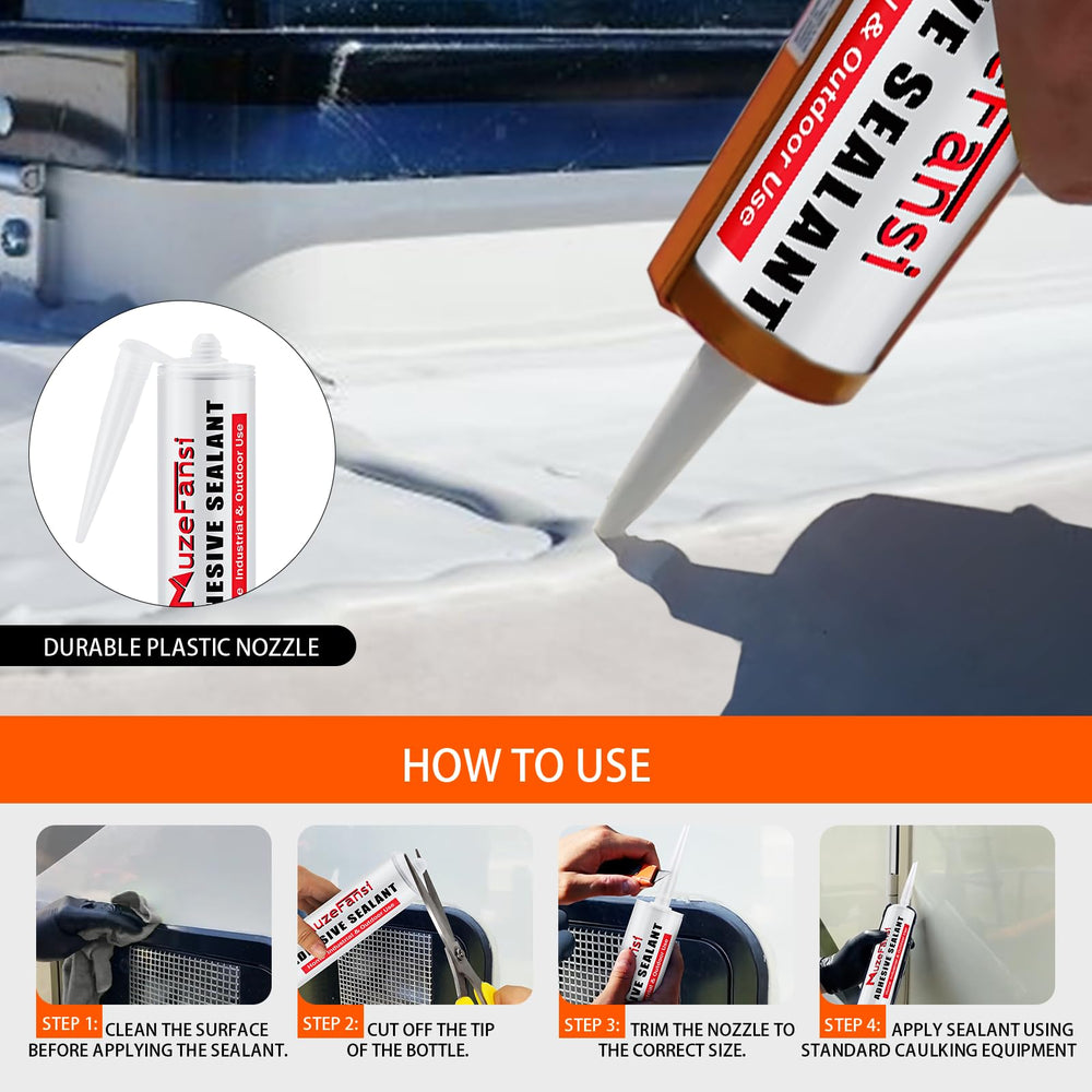 Sealant drying in 30 minutes and curing within 24 hours for MuzeFansi.