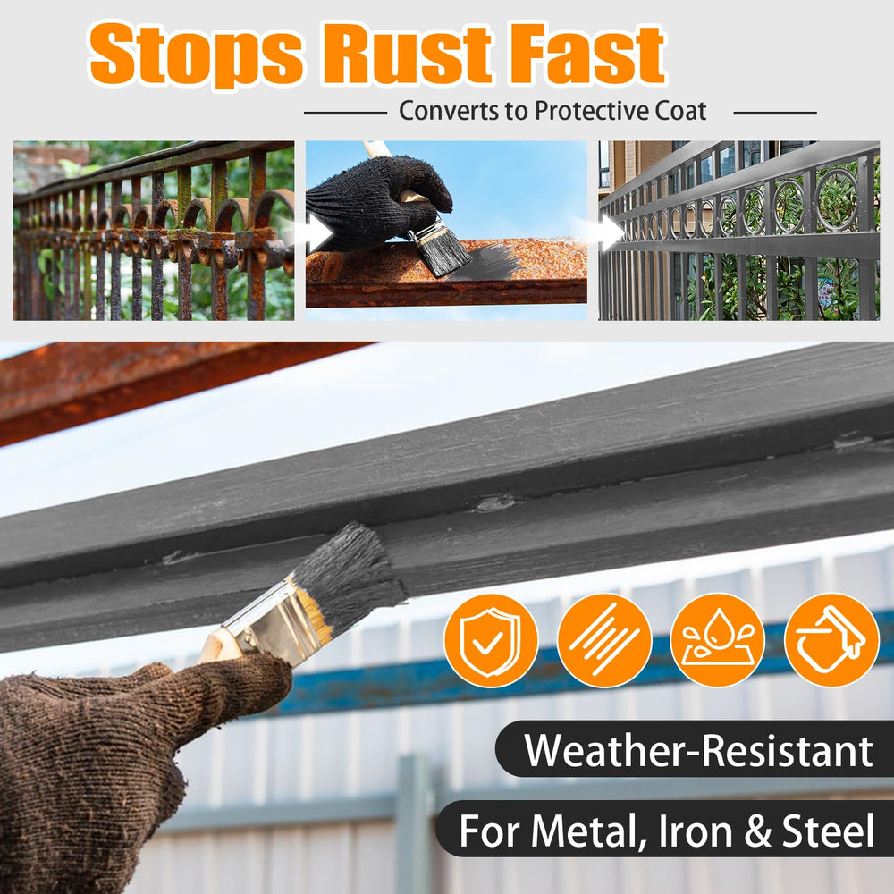 MuzeFansi rust-converter on rusted metal forms protective barrier for longevity