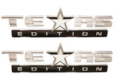 Muzzys Texas Edition chrome-black emblem set for trucks