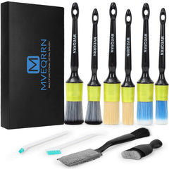 MVEQRRN 10-piece car detailing brush set, gentle on paint for scratch-free cleaning