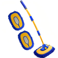 MVEQRRN upgrade car wash brush with long blue handle for roof cleaning.