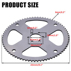MWMNUN 35 chain 75-tooth rear sprocket installation holes close-up