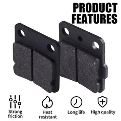 MWMNUN brake pads dimension chart close-up with front and rear sizes