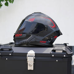 MXJ Gear JR-815 inner visor blocks intense light for bright-day riding.