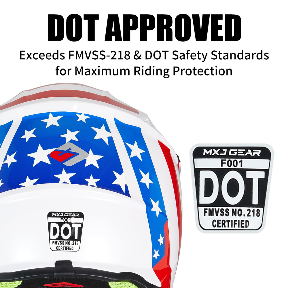 MXJ Gear youth helmet size chart graphic showing S to XL options.
