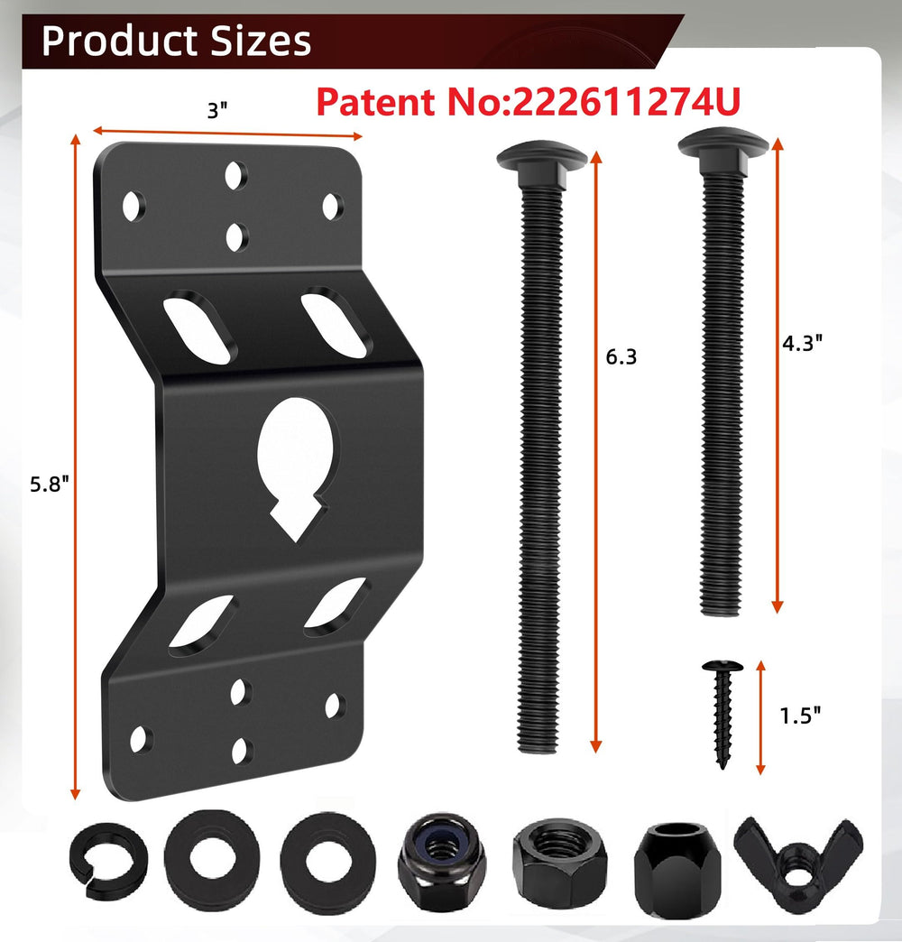 MY RUSTIC spare tire mount close-up shows nylon insert hex lock nuts for a secure fit.