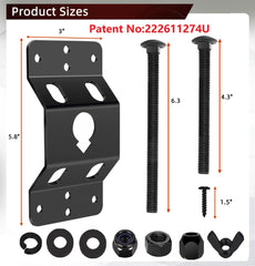 MY RUSTIC spare tire mount close-up shows nylon insert hex lock nuts for a secure fit.