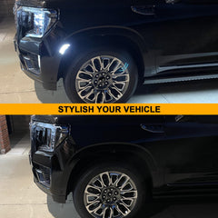 Mynoway smoked-lens LED side marker lamp on Tahoe front left improves conspicuity