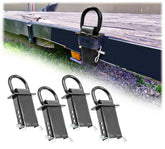 Mytee Products 4-pack stake pocket D-rings secure load anchoring.