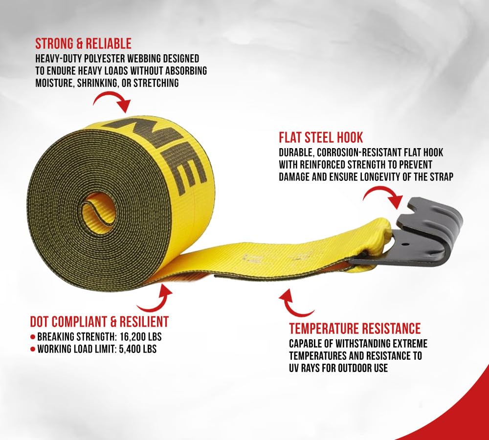 Mytee Products Kinedyne winch strap 30 ft length offers versatile securing options.