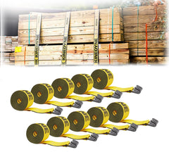Mytee Products Kinedyne winch strap with 4in webbing for secure flatbed cargo.