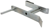 Mytee Products steel winch strap winder mounted on trailer side rail for easy storage.