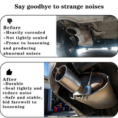 Myzpahn 360-degree clamp design provides even pressure around the tailpipe.
