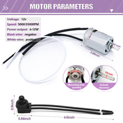mznowsea 12V rv vent motor compatible with d-shaft housings