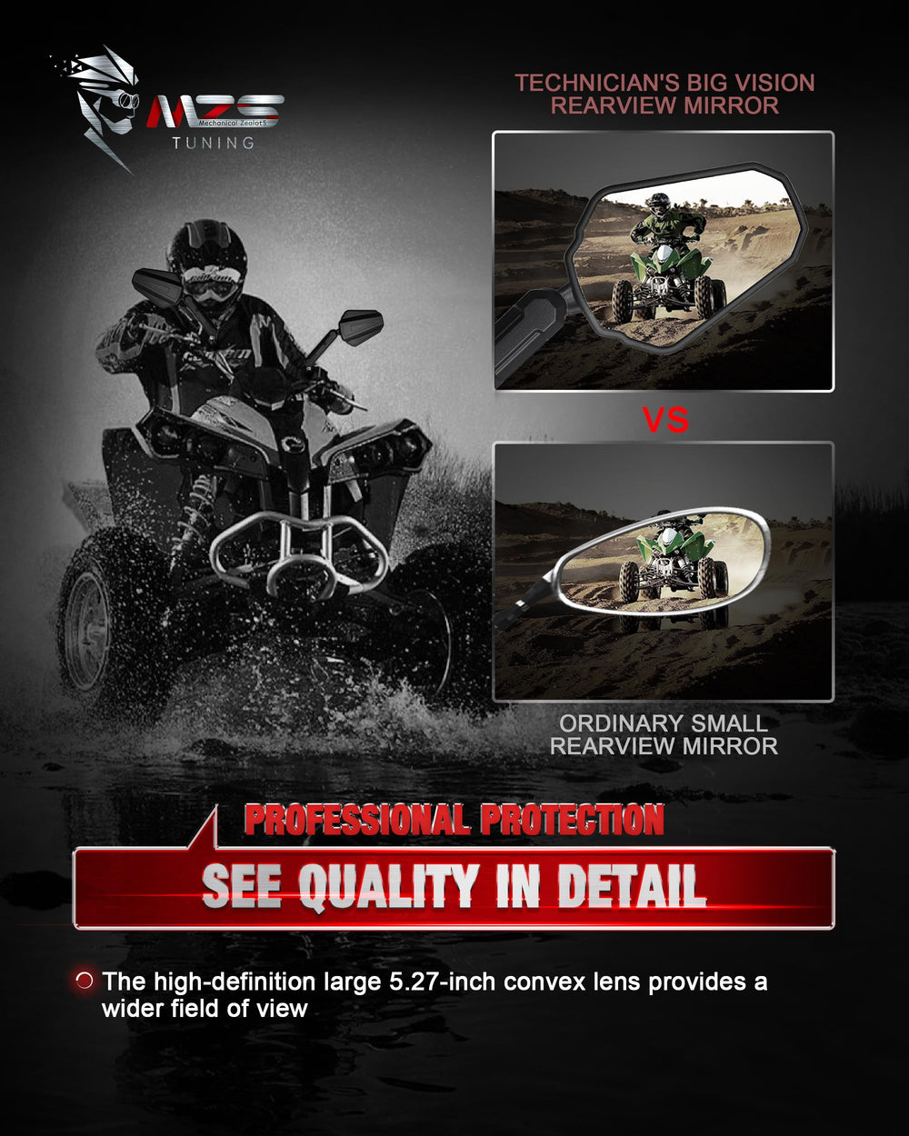 MZS 360-degree swivel lets you adjust the angle for optimal viewing.