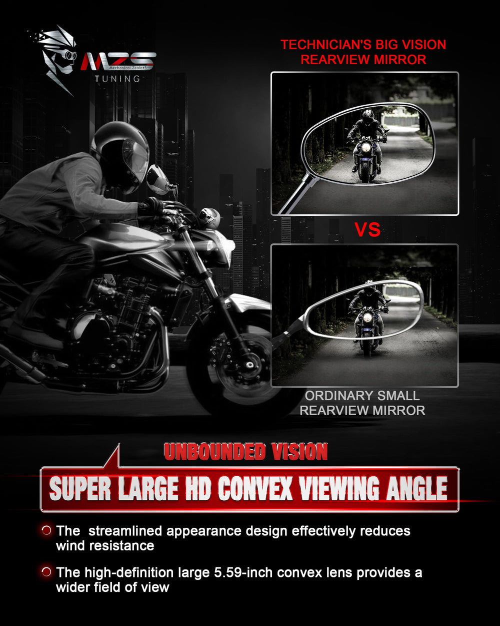 MZS aluminum stem offers durable, secure mounting