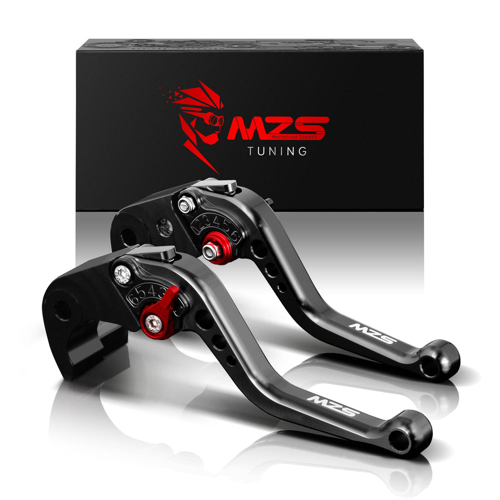 MZS black lever close-up with CNC finish for durable performance.