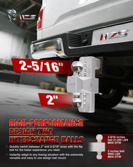 MZS chrome-plated ball head allows easy switching between ball sizes.