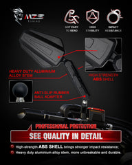 MZS impact-resistant housing shields the mirror against bumps and vibration.