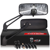 MZS rectangular rear-view mirror in black with universal fit