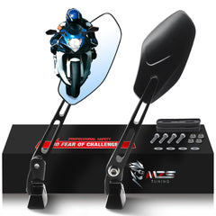 MZS Racing mirrors offering wide-fit compatibility for multiple sport bikes and models