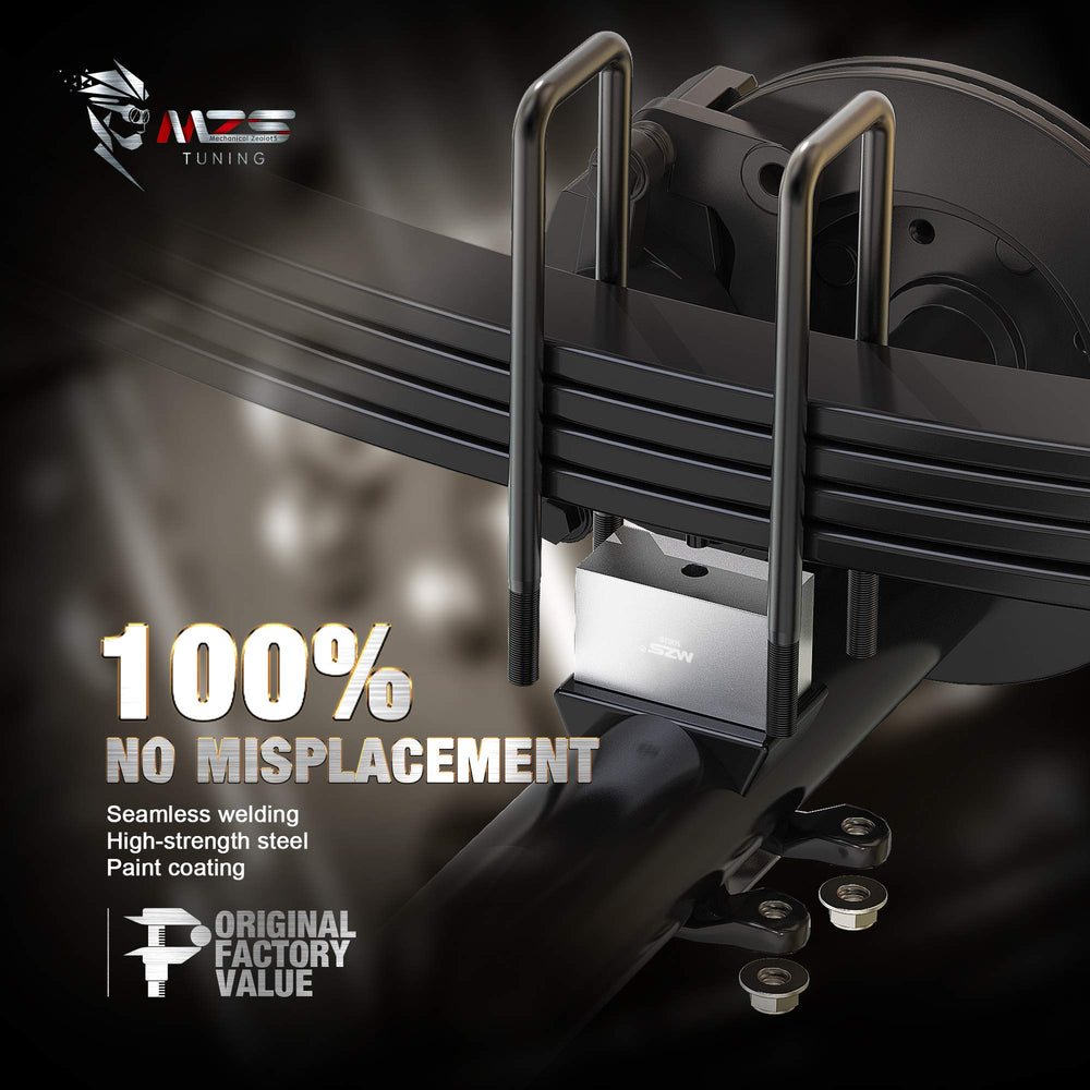On-vehicle view showing tool-free installation for MZS lift blocks.
