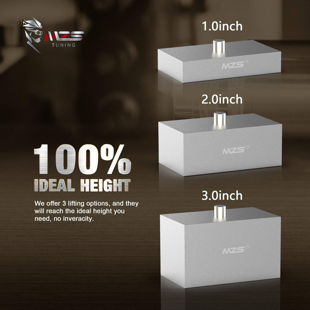 Rust-resistant finish on MZS rear lift blocks for durability.