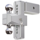 MZS Upgraded Aluminum adjustable trailer hitch in receiver view for versatile towing.