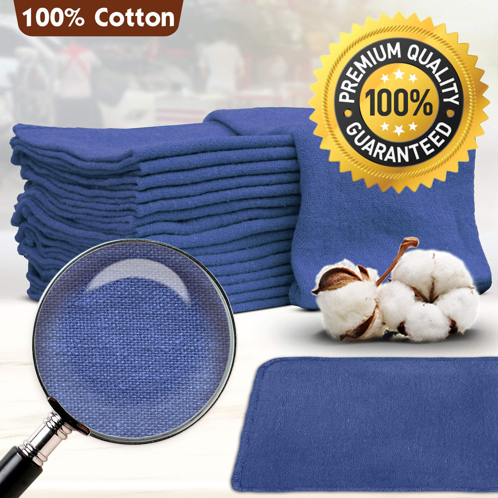 Nabob Wipers machine washable blue towels for reuse in busy shops.
