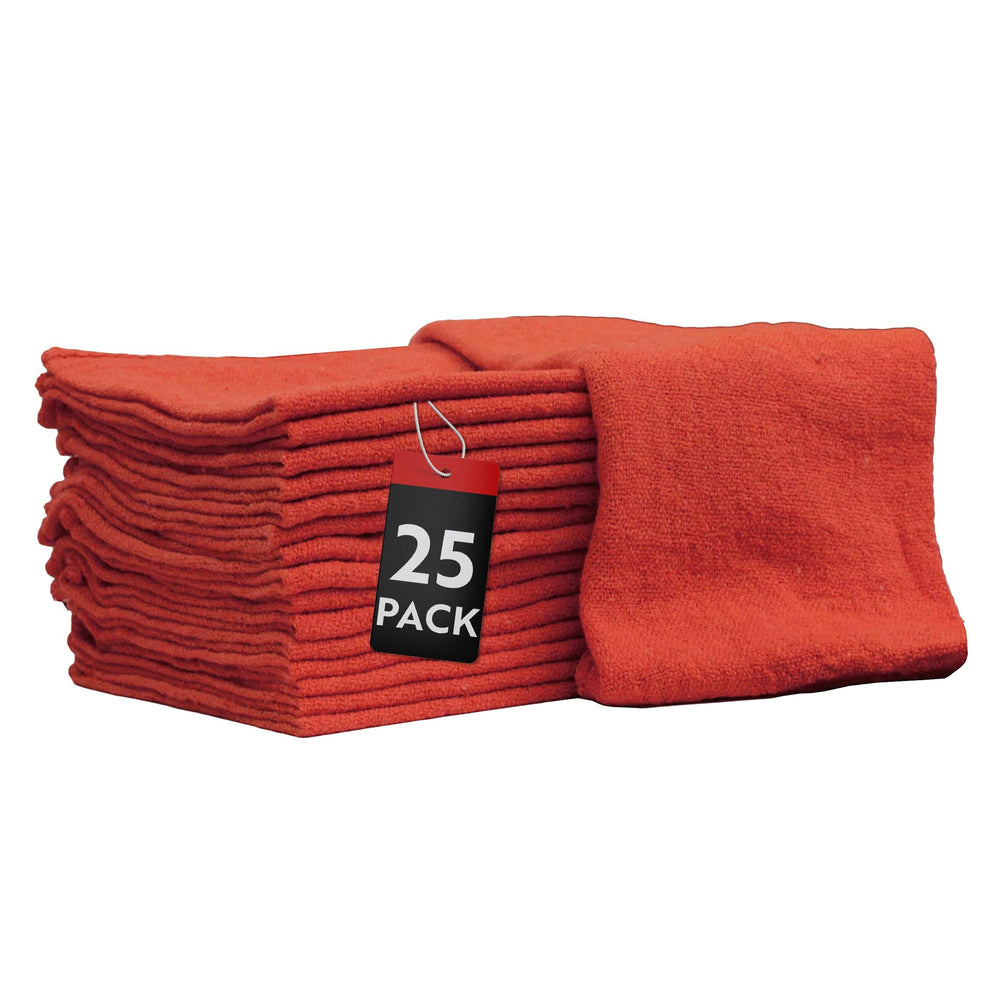 Nabob Wipers shop towels 14x14 red, durable packaging for quick garage cleanups.