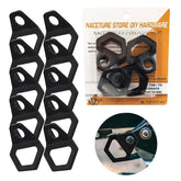NACETURE motorcycle tie-down anchor hook 10-pack secures bikes quickly on trails.