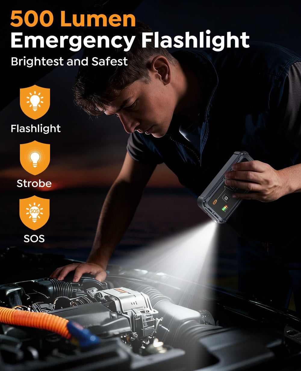 NACKEO LED flashlight in steady mode for night use