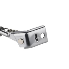 NACORE MX350 kickstand detail emphasizing carbon steel springs for fatigue resistance.