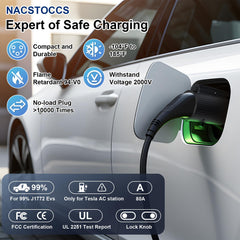 NACSTOCCS NACS to J1772 adapter IP55 rating protects against dust and water jets.