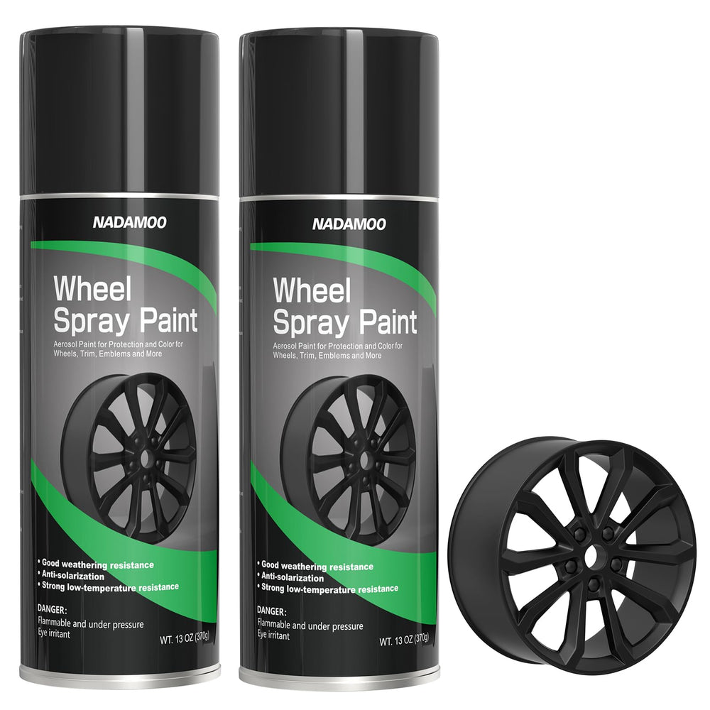 NADAMOO aluminium wheel spray paint matte black finish for durable rim protection.
